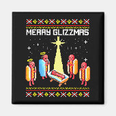 Merry Glizzmas Tacky Funny Merry Christmas Hotdogs Magneet (Voorkant)