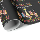 Merry Glizzmas Ugly Christmas Hot Dog Xmas Cadeaupapier (Rol Hoek)