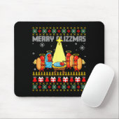 Merry Glizzmas Ugly Christmas Sweaters Hot Dogs Xm Muismat (Met muis)