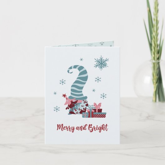Merry Gnome kerst Kaart (Voorkant)