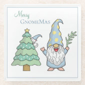 Merry GnomeMas kerstboom Gnome Holiday Glazen Onderzetter (Voorkant)