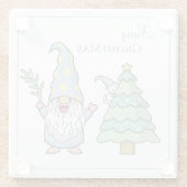 Merry GnomeMas kerstboom Gnome Holiday Glazen Onderzetter (Achterkant)