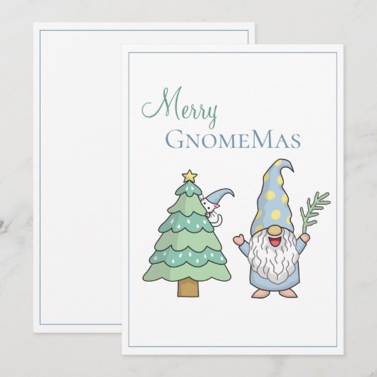 Merry GnomeMas kerstboomgaard Gnome Holiday Card (Voorkant / Achterkant)