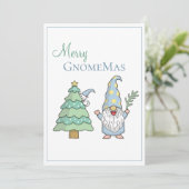 Merry GnomeMas kerstboomgaard Gnome Holiday Card (Staand voorkant)