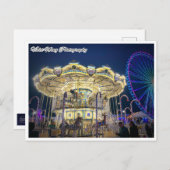 Merry Go Around in Winter wonderland Briefkaart (Voorkant / Achterkant)