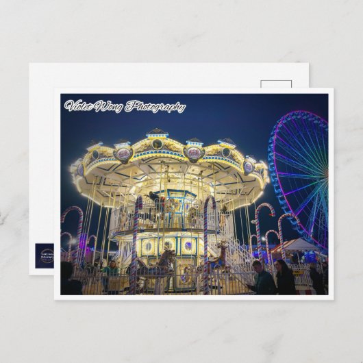 Merry Go Around in Winter wonderland Briefkaart (Voorkant / Achterkant)