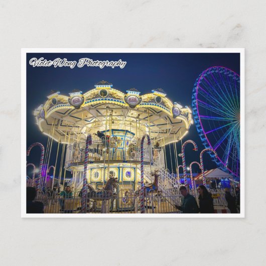 Merry Go Around in Winter wonderland Briefkaart (Voorkant)