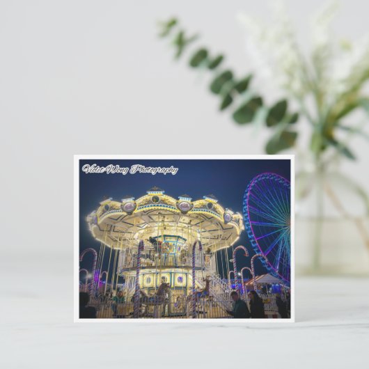 Merry Go Around in Winter wonderland Briefkaart (Staand voorkant)