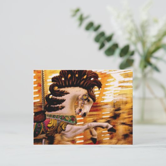 Merry Go rond Paard Briefkaart (Staand voorkant)