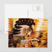 Merry Go rond Paard Briefkaart (Voorkant / Achterkant)