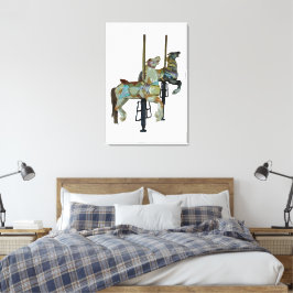 Merry Go Ronde Carrousel Paarden Canvas Afdruk