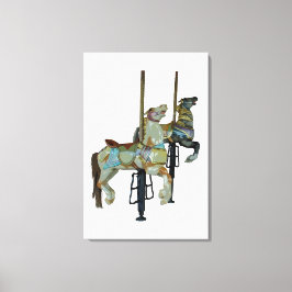  Merry Go Ronde Carrousel Paarden Canvas Afdruk