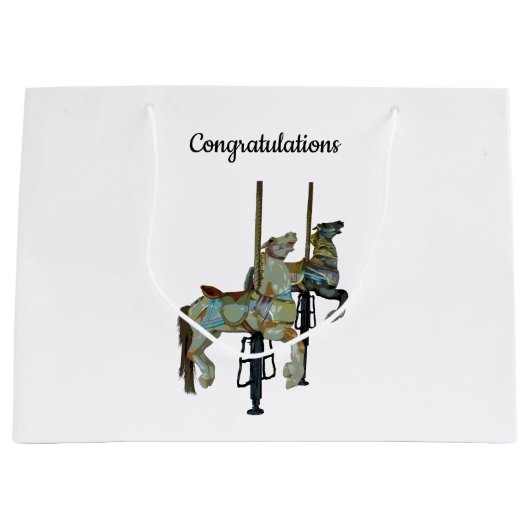  Merry Go Ronde Carrousel Paarden Gift Bag Groot Cadeauzakje (Voorkant)
