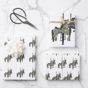  Merry Go Ronde Carrousel Paarden Inpakpapier Vel