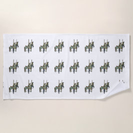  Merry Go Ronde Carrousel Paarden Patroon Strandlaken