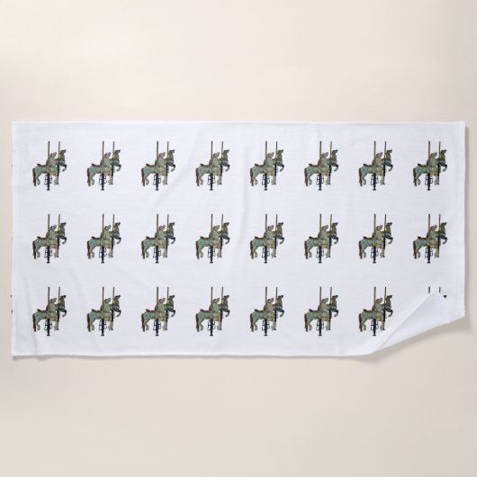  Merry Go Ronde Carrousel Paarden Patroon Strandlaken (Voorkant)