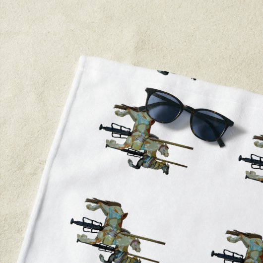  Merry Go Ronde Carrousel Paarden Patroon Strandlaken (In situ)