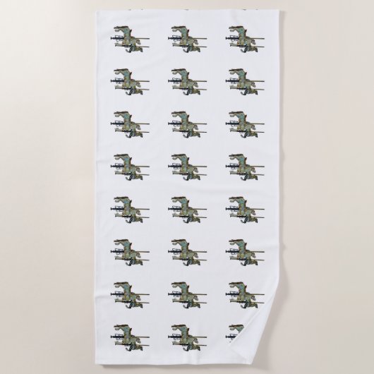  Merry Go Ronde Carrousel Paarden Patroon Strandlaken (Voorkant)