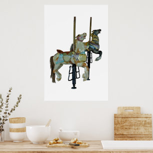  Merry Go Ronde Carrousel Paarden Poster