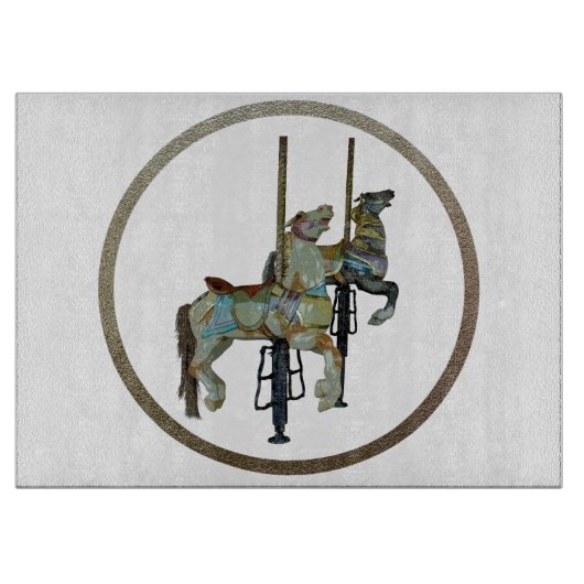  Merry Go Ronde Carrousel Paarden Snijplank (Voorkant)