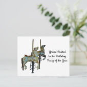  Merry Go Ronde Carrousel Paarden Verjaardag Briefkaart (Staand voorkant)