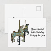  Merry Go Ronde Carrousel Paarden Verjaardag Briefkaart (Voorkant / Achterkant)