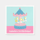 Merry Go Ronde Carrousel Verjaardag Party Supplies Servetten (Voorkant)
