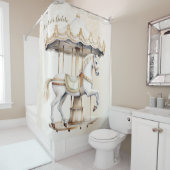 Merry Go Ronde Circus Carnaval Mooi Schattige Douchegordijn (In situ)