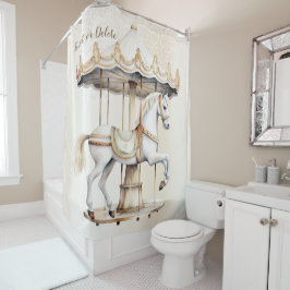 Merry Go Ronde Circus Carnaval Mooi Schattige Douchegordijn