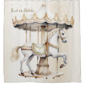 Merry Go Ronde Circus Carnaval Mooi Schattige Douchegordijn (Voorkant)