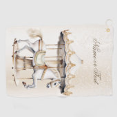 Merry Go Ronde Circus Carnaval Mooi Schattige Golfhanddoek (Horizontaal)