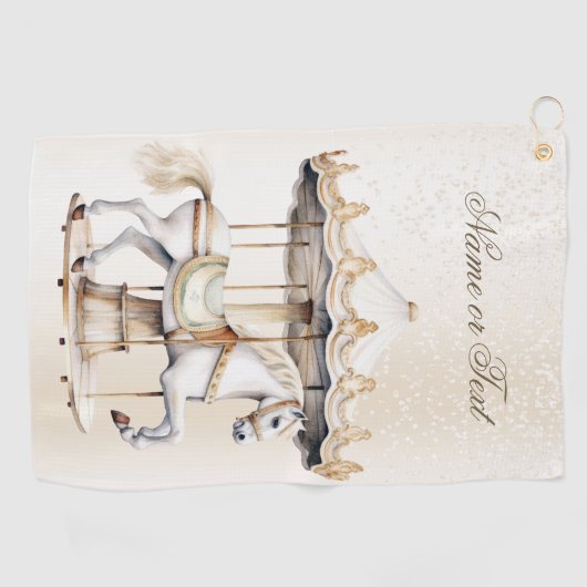 Merry Go Ronde Circus Carnaval Mooi Schattige Golfhanddoek (Horizontaal)