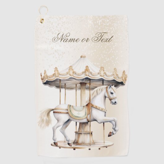 Merry Go Ronde Circus Carnaval Mooi Schattige Golfhanddoek (Voorkant)