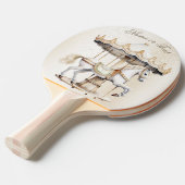 Merry Go Ronde Circus Carnaval Mooi Schattige Tafeltennisbatje (Voorkant Gekanteld)