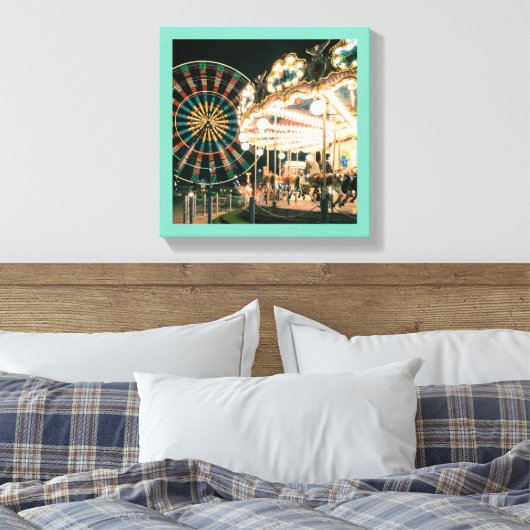 Merry-go-round amusementsserie 43 canvas afdruk (Insitu (Slaapkamer))