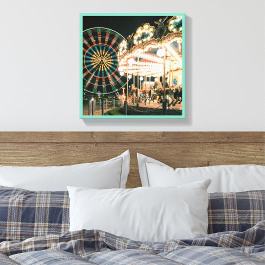 Merry-go-round amusementsserie 43 canvas afdruk (Insitu (Slaapkamer))