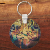 Merry Go Round Animals Grunge Sleutelhanger (Voorkant)