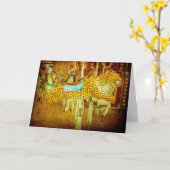 Merry-Go-Round Big Cat Grunge Kaart (Gele Bloem)