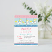 Merry Go Round, Carousel Birthday Party Invitation Kaart (Staand voorkant)