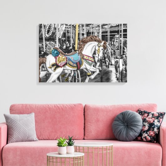 Merry Go Round Carousel Canvas Afdruk (Insitu (Woonkamer))