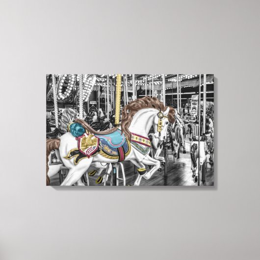 Merry Go Round Carousel Canvas Afdruk (Voorkant)