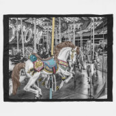 Merry Go Round Carousel Fleece Deken (Voorkant (Horizontaal))