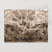 Merry-go-round / Carousel - Sepia Briefkaart (Voorkant)