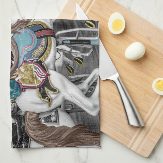 Merry Go Round Carousel Theedoek (Quarter Fold)