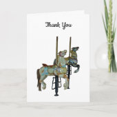  Merry Go Round Carrousel Horses Dank je wel Kaart (Voorkant)