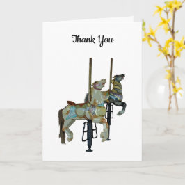 Merry Go Round Carrousel Horses Dank je wel Kaart