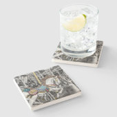 Merry Go Round Carrouselfotografie Stenen Onderzetter (Zijkant)