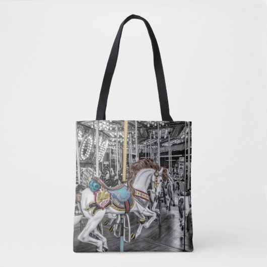 Merry Go Round Carrouselfotografie Tote Bag (Voorkant)