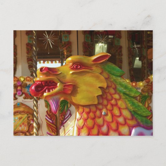 Merry-go-round Dragon Feestdagenkaart (Voorkant)