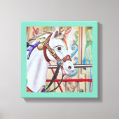 Merry-go-round geschilderd paard Canvas 16 in een (Voorkant)